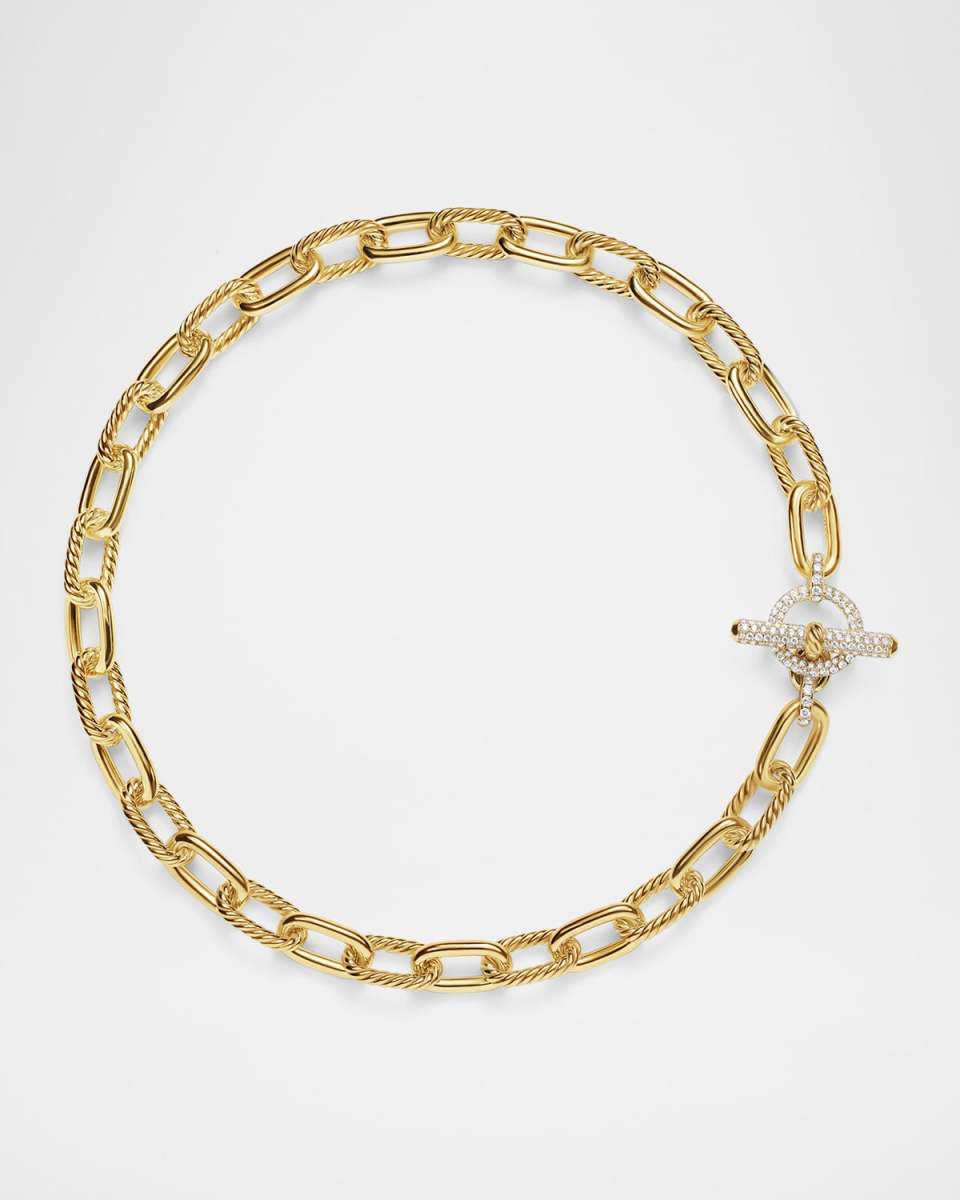 Madison Toggle Necklace with Diamonds in 18K Gold, 11mm